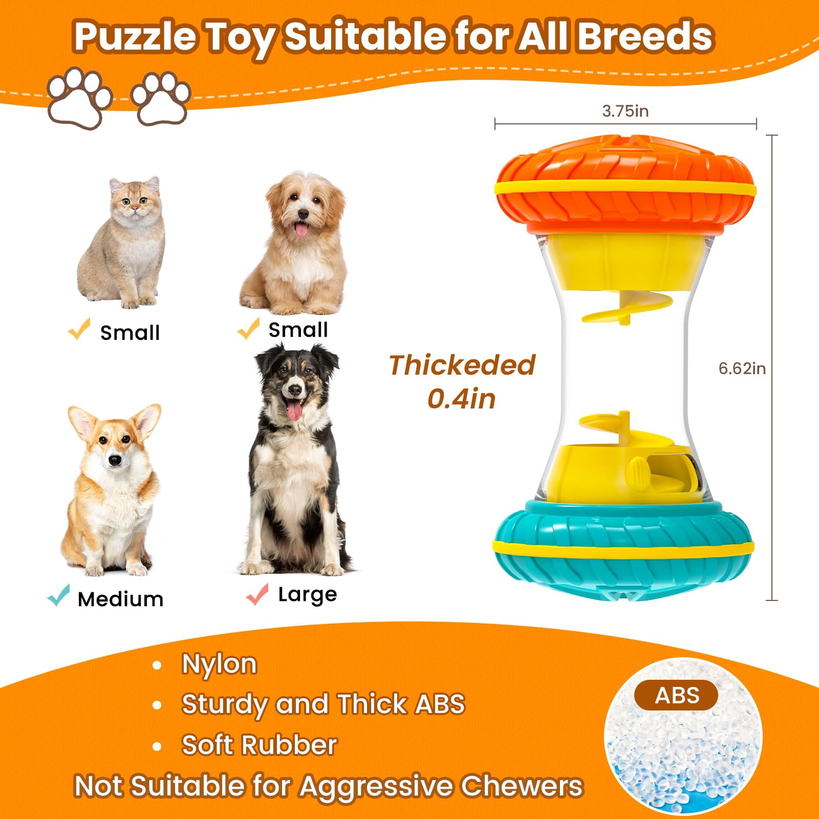 Dog Toys, Dog Puzzle Toys for Smart, Dog Enrichment Toy to Keep Them Busy, Treat Dispensing Toy Slow Puzzles Feeder, Yellow