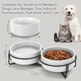 thumbnail image 3 of Ceramic Dog and Cat Bowl Set with Stand, 13.5oz Dog Food and Water Bowl Suitable for Small and Medium Pets (White), 3 of 8