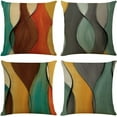 thumbnail image 1 of Funda de almohada abstracta vintage, funda de cojín decorativa de poliéster con patrón geométrico para sofá, sala de estar y dormitorio (juego de 4), 1 of 7