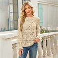 thumbnail image 6 of Godom Women Eyelet Long Sleeve Tops Shirts Dressy Hollow Out Crochet Lace Embroidered Blouses 2025 Fashion, 6 of 7
