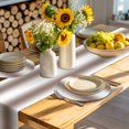 thumbnail image 4 of White Brown Round 13 Inch Placemats Set of 6, Modern Gradient Vertical Stripes Geometric HeatResistant Non Slip Place Mats for Dining Table, Wipeable Braided Kitchen Table Mats for Housewarming, 4 of 9