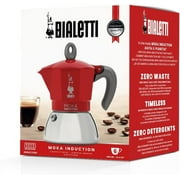 Bialetti - Moka Induction, Moka Pot, Suitable for all Types of Hobs, 6 Cups Espresso (7.9 Oz), Red 6 Cups Red