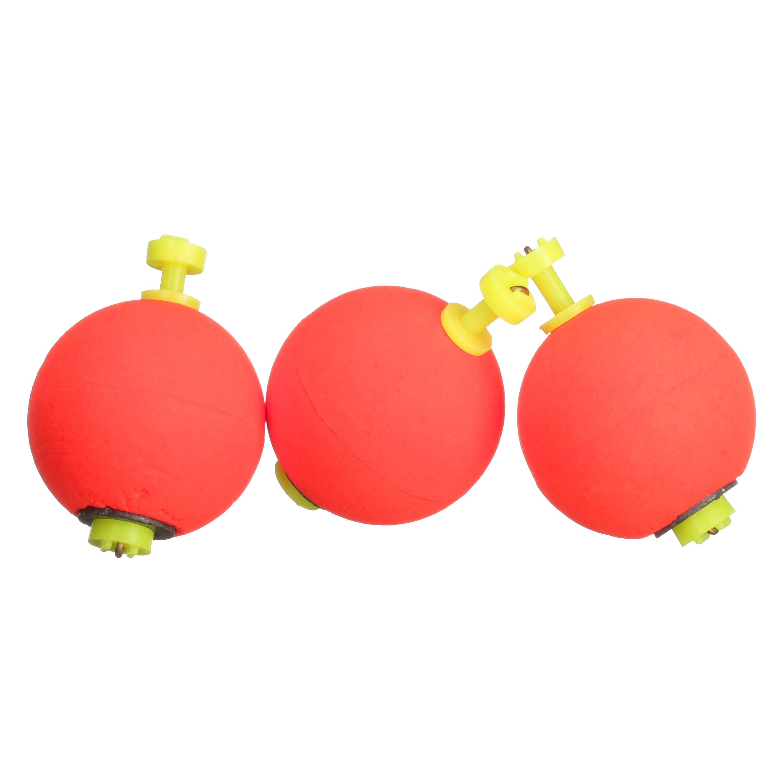 (4 pack) Comal Weighted Round Snap-on Fishing Bobber, Red