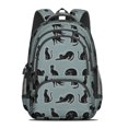 thumbnail image 2 of Black Cat and Yarn Ball Blue Pattern Cute School Backpack Bag with Padded Back and Adjustable Shoulder Straps 16.9 X 12.6 X 5.9 Inches, 2 of 4