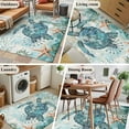 thumbnail image 6 of Teal Sea Turtle Coastal Area Rugs 2.7x5 for Living Room, Nautical Summer Beach Starfish Non Slip Washable Rug Runner, Low Pile Indoor Floor Carpet Mat Bathroom Rugs for Bedroom, Kids Room, 6 of 9