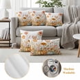 thumbnail image 6 of Fall Botanical Outdoor Waterproof Pillow Covers, Pumpkins Floral Autumn Farmhouse Decorative Square Throw Pillowcase Sofa Cushion Sham for Patio/Couch/Chair, 20"x20" 2 Pack, 6 of 8