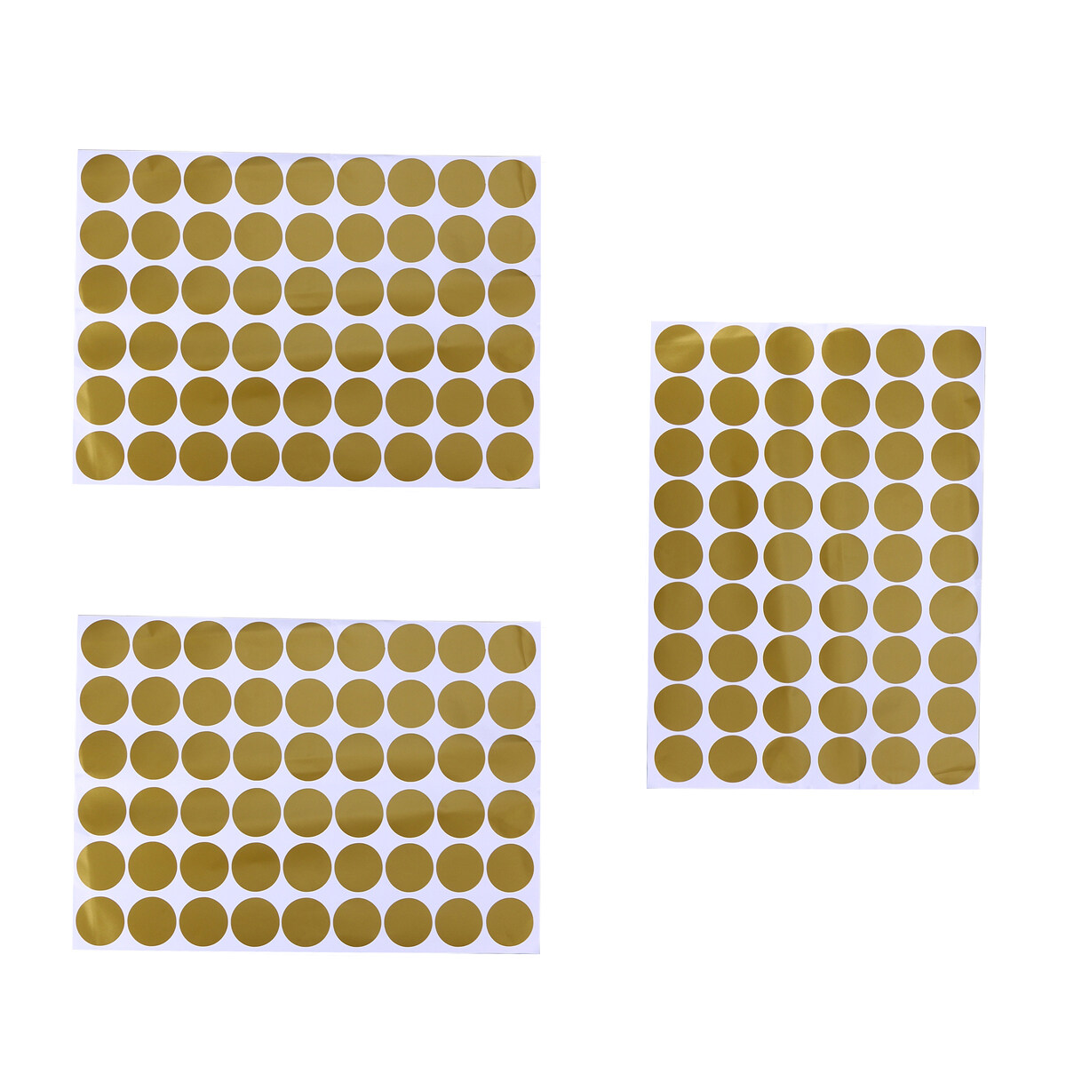 3 Sheets Gold Dot Wall Stickers Removable Dot Wall Decals DIY 54 Dot Patterns Sticker Wall