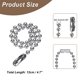 thumbnail image 2 of Cadena de Bolas de Acero Inoxidable Uxcell 2.4mm 4.7" Longitud Collar de Cuentas 316L Cadenas de Tirón con Conectores para Hombres Mujeres, 2 of 7