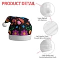 thumbnail image 4 of Fuzoiu Colorful Floral2 Print Santa Hat Christmas Hat for Adults,Santa Hats with Pompom, Unisex Xmas Holiday Hat for Christmas New Year Festive Party Supplies, 4 of 6