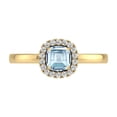 thumbnail image 4 of TimeLe$$ Classics Round and Cushion Cut Natural Aquamarine Gemstone Ring in 14K Yellow Gold (Size: 5), 4 of 6