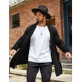 thumbnail image 5 of COOFANDY Men's Ruffle Shawl Collar Cardigan Open Front Lightweight Long Length Drape Cape Overcoat with Pockets, 5 of 10