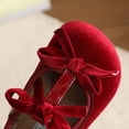 thumbnail image 6 of FAHXNVB Girls Velvet Mary Jane Shoes Double Bow T Strap Soft Sole Dress Shoes Solid Color Birthday Party Cute Shoes 1-9.5 Years, 6 of 8