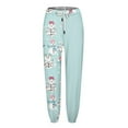 thumbnail image 4 of Women's Casual Fashion Christmas Print Sweatpants, Long Casual Pants with Drawstring Waist for Sports and Home Wear, Comfortable Material,Light Blue,L, 4 of 6