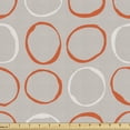 thumbnail image 1 of Orange Fabric by the Yard Upholstery, Sketchy Circles in Simplistic Style Rounded Ovals Minimalist Creative Modern Art, Decorative Fabric for DIY and Home Accents, Dust and White by Ambesonne, 1 of 5