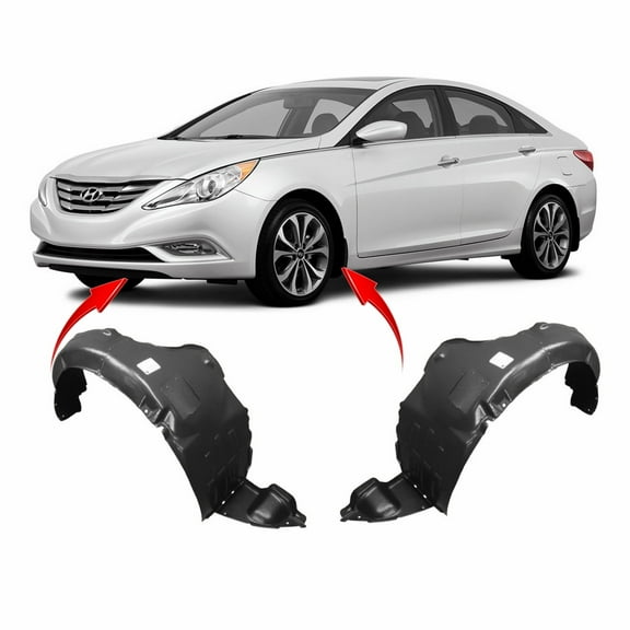 DCP Set of 2 Fender Liners for Hyundai Sonata 2011-2013 HY1248124 HY1249124