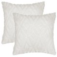 thumbnail image 2 of REGALWOVEN Set of 2 Shaggy Plush Throw Pillow Covers Couch Pillow Covers for Home Beige-1 18" x 18", 2 of 6