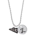 thumbnail image 1 of Delight Jewelry Acrylic 3/4" Black Cheer Megaphone Silvertone Script Initial Disc - Z - Charm Necklace, 20"+3", 1 of 4