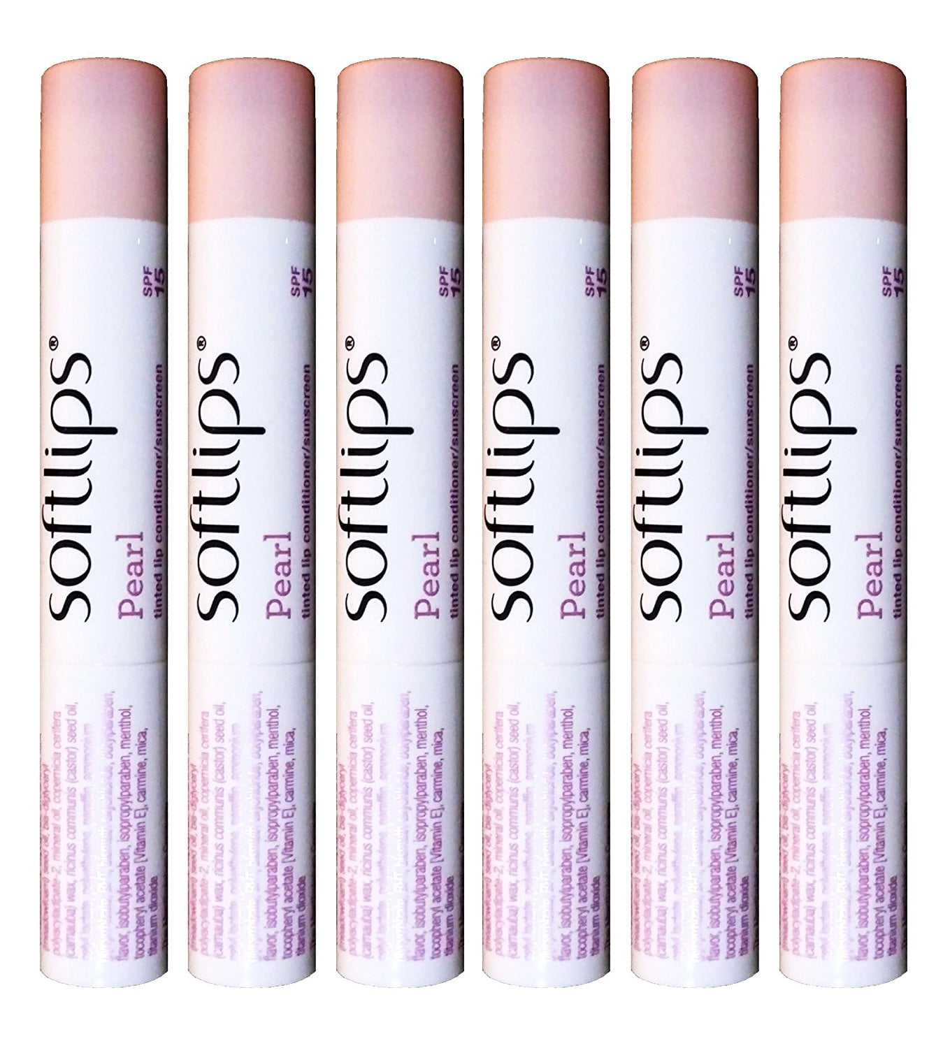 Softlips Pearl Tinted Lip Balm Conditioner SPF 15 (Pack of 6)