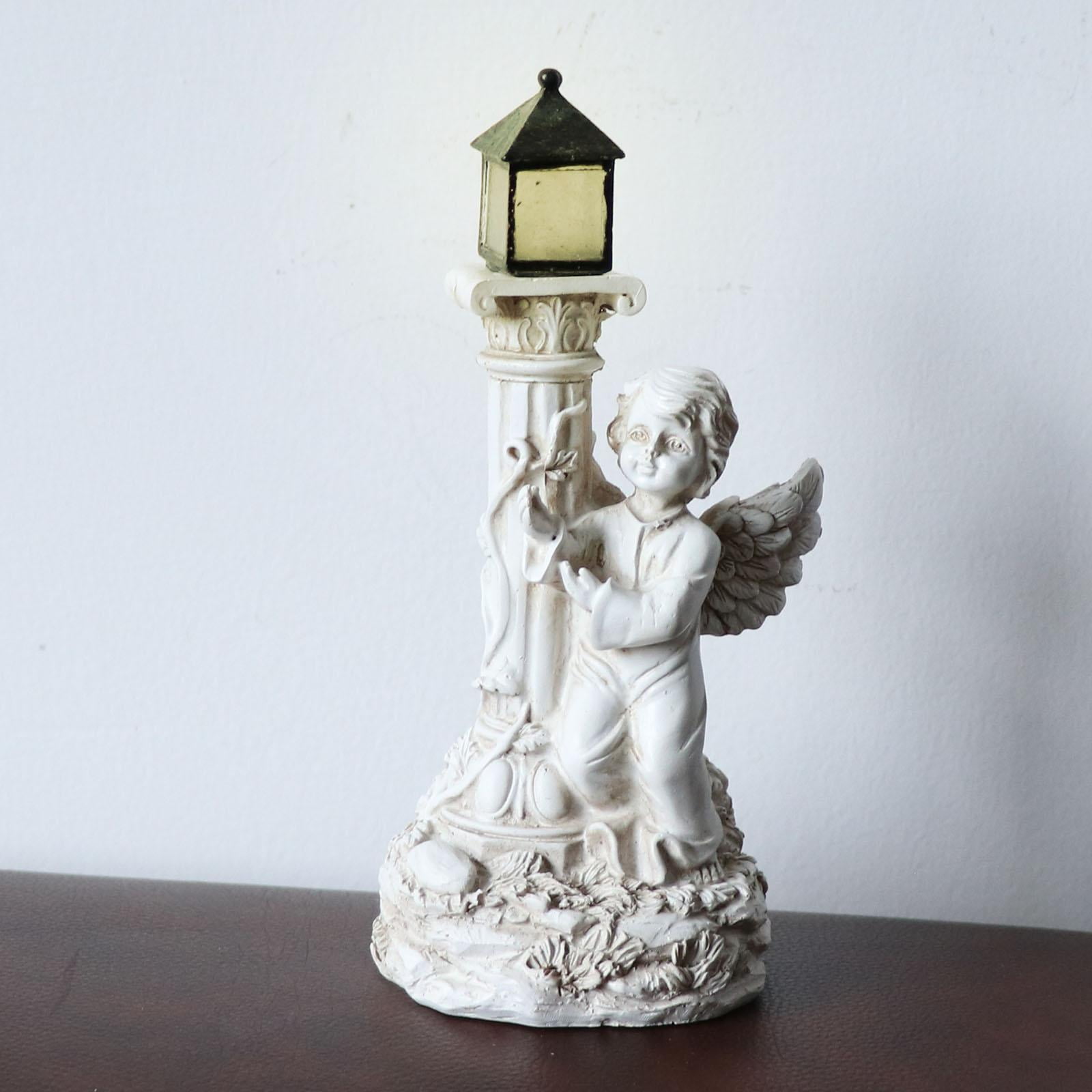 Axioma Vivid Roman Pillar Angel Figurine Waterproof Greek Column Statue Resin Sculpture Crafts Outdoor Indoor Tabletop Garden Patio Yard Decor Ornament Gift