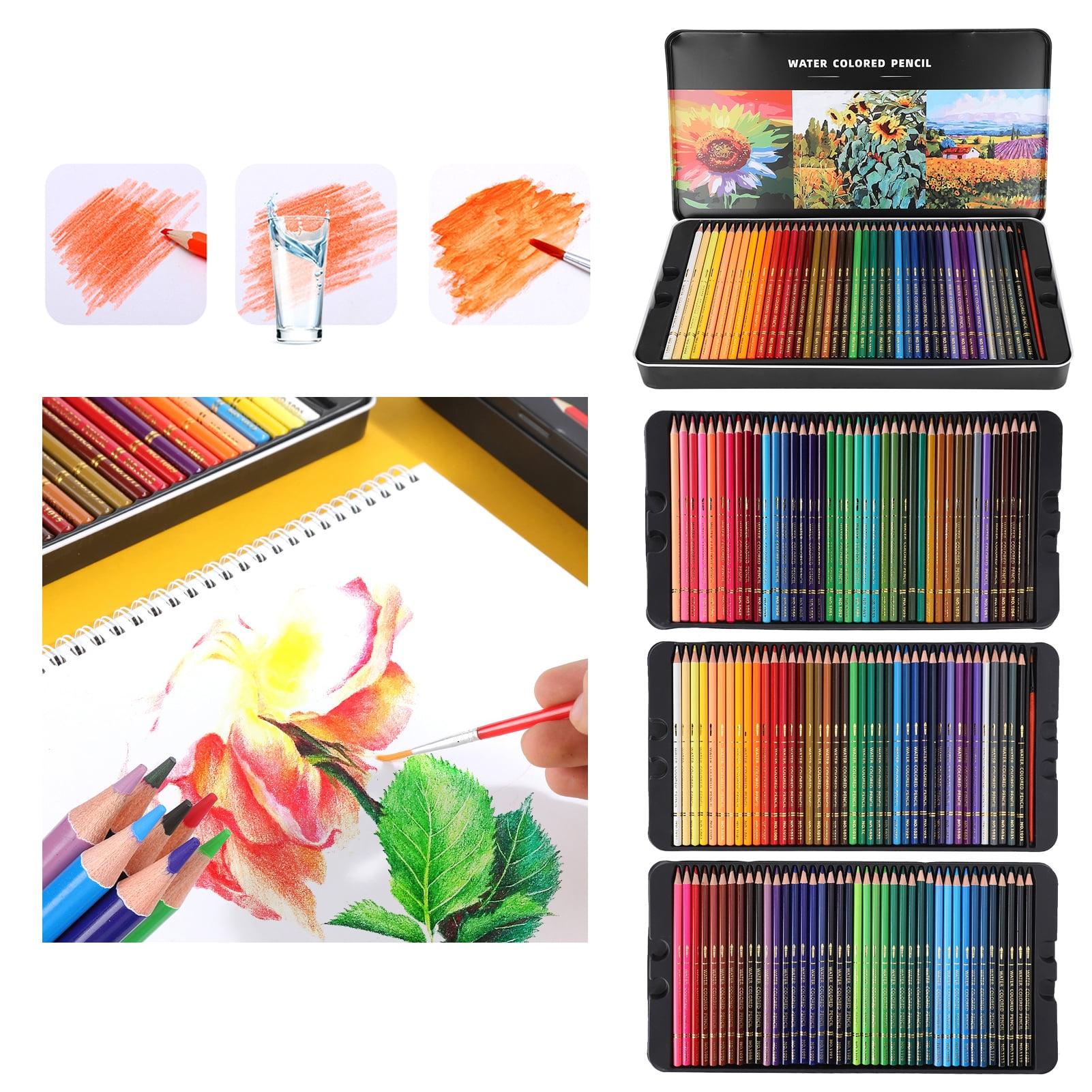 Water Colored Pencil, Artist Colored Pencil Set Water Color Pencil Sets,  150Pcs Drawing Colored Pencils For Painting Illustration