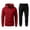 Red, variant on Men's Hoodie and Sweatpants Set 2 Piece Track Suit Fall Winter Casual Outfit with Hooded Sweatshirt and Jogger Pants With multiple pockets Army Green L