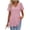 Pink, variant on Staron Women Eyelet Lace V Neck Short Sleeve Casual Comfy Vacation Beach Loose Blouses Tops, Pink S