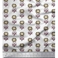 thumbnail image 1 of Soimoi Polyester Crepe Fabric Leaves & Floral Block Print Sewing Fabric Yard 52 Inch Wide, 1 of 3