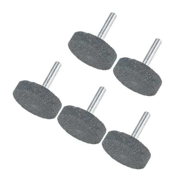 Uxcell 5-Pack Abrasive Mounted Stone Grinding Bits, 1/4 IN(6mm) Shank Polishing Sanding Drill Bit 1.57IN(40mm) Dia Point [Gray]