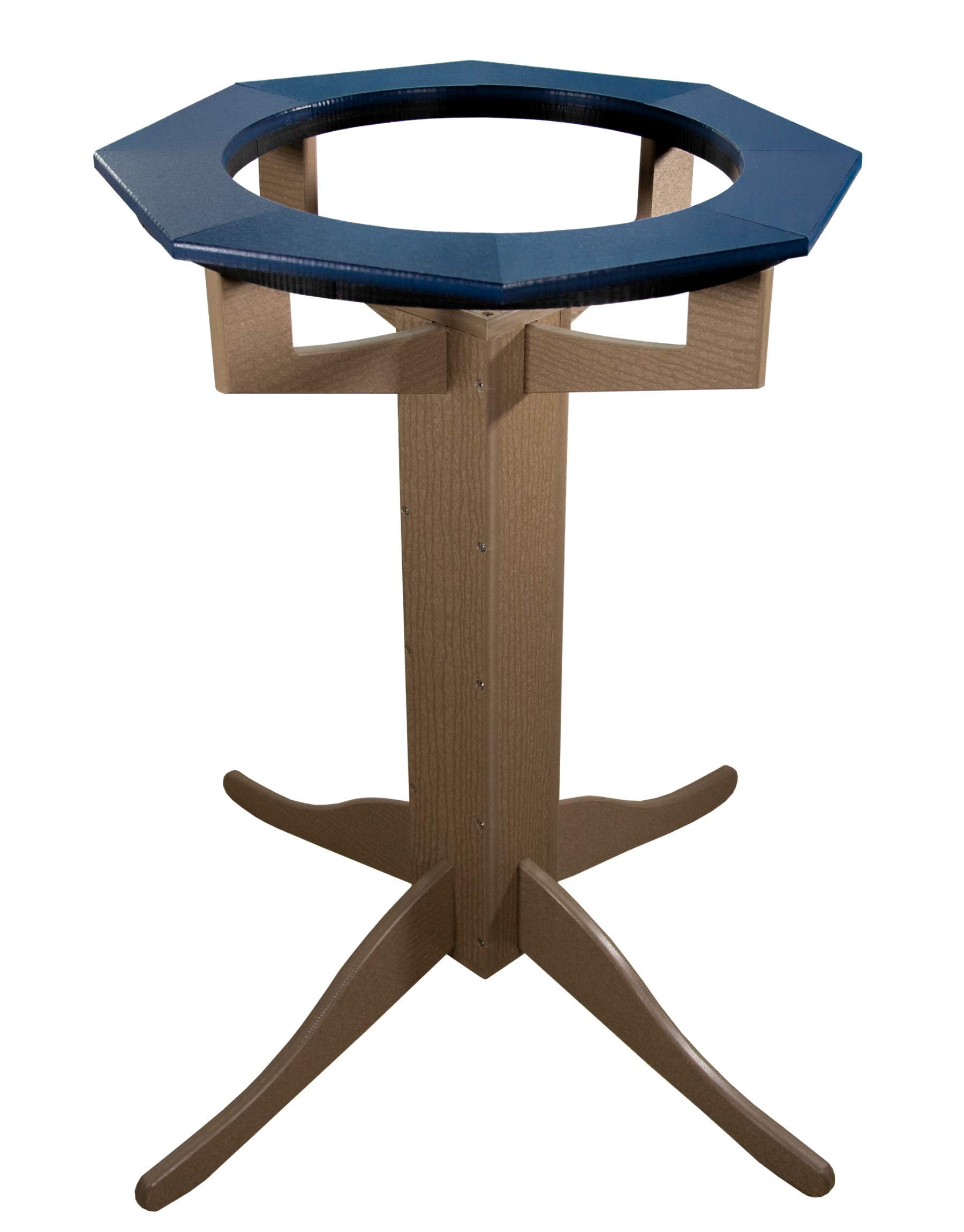 JCs Wildlife Poly Lumber Tan Pedestal Garden Bird Bath (Blue)