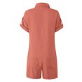 thumbnail image 3 of STARVNC Women Short Sleeve Solid Color Buttons Playsuit Romper With Pocket, 3 of 3