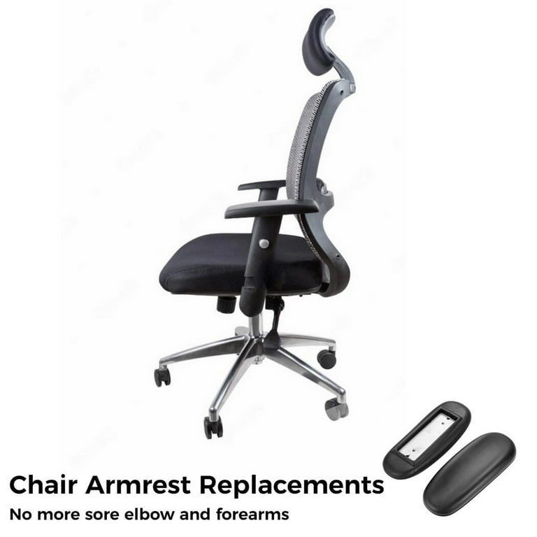 Gaming Chair Armrest Replacements 2PCS Universal 4 Mounting Hole PU Office Chair Arm Pads Elbow Support Pads for Computer Gaming and Desk Chairs
