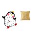 thumbnail image 1 of Reloj De Pared De Madera Con Diseño De Pingüino De Dibujos Animados Y Elegante Funda De Almohada Para El Hogar, Dormitorio, Sala De Estar, Oficina, Dormitorio, Coche, Decoración, 1 of 8