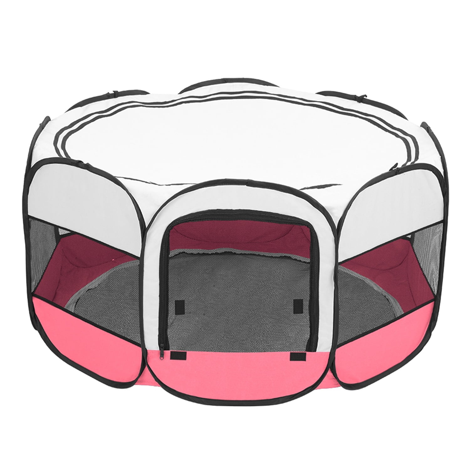 Pefilos 45" Pet Playpen for Small Animals Circular Portable Foldable Pet Playpen for Indoor Dogs 600D Oxford Cloth & Mesh Pet Playpen for Cats Fence with Eight Panels, Pink Pefilos 45" Pet Playpen for Small Animals Circular Portable Foldable Pet Playpen for Indoor Dogs 600D Oxford Cloth & Mesh Pet Playpen for Cats Fence with Eight Panels, Pink