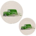 thumbnail image 7 of SKYSONIC 2 pcs Vintage Cartoon Van Pot Holders Trivets, Heat Resistant Trivets,Happy St. Patrick's Day Cotton Thread Weave Mats for Hot Pads Pans Pot Bowl Teapot, 7 of 7