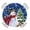 Navy Blue, variant on Round Fitted Tablecloth with Elastic Edge, Navy Blue Christmas Waterproof Table Cloth Table Cover for 45"-54" Tables, Snowman Xmas Tree Ball Gifts Winter Tablecloths for Dining Picnic Party Outdoor