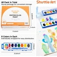 thumbnail image 6 of 8 Colors Watercolor Paint Set Bulk, Pack of 40, Shuttle Art Watercolor Paint Set with Paint Brushes for Kids and Adults, 6 of 10