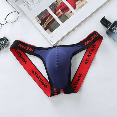 

SENDKEEL Men s Erotic Panties Thong Sexy Low Waist Cotton Breathable T-Pants Bladder Breathable Double Thong