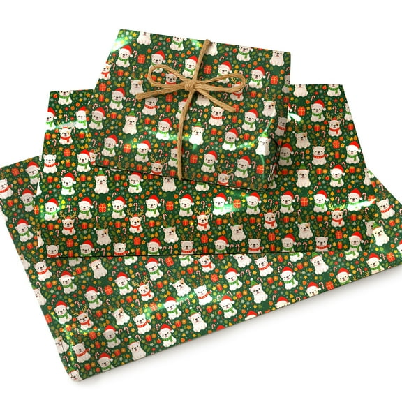 Bulldog Christmas Wrapping Paper Rolls, Bulldog Holiday Gift Wrapping Paper Merry Christmas