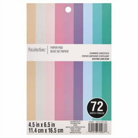 12 Packs: 72 ct. (864 total) Pastel Pearlized 4.5" x 6.5" Paper Pad by Recollections