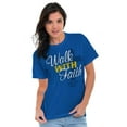 thumbnail image 5 of Walk With Faith Christian Cross Women's Graphic T Shirt Tees Brisco Brands S, 5 of 6