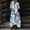 Dresses-171Blue, variant on Dresses for Women Daisy Print V Neck Oversized Maxi Dress with Pockets Short Sleeve Caftan Dress Boho Beach Dress Vacation Resort Daily Wear Blue XL