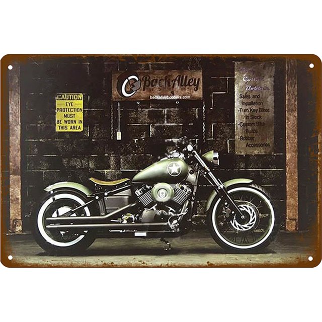 Dibujo de chapa de motocicleta, pintura de Metal, pared de estaño, póster para el hogar, cartel para dormitorio Tmvgtek Para estrenar