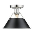 thumbnail image 1 of Golden Lighting 3306-FM CH-BLK Flush Mount, Black & Chrome, 1 of 3
