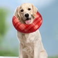 thumbnail image 4 of 1 collar para mascotas para perros y gatos, deflector inflable a cuadros, protector de cabeza, anillo para el cuello antimordeduras y antilamidos, 4 of 5