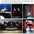 thumbnail image 6 of 10x 3/4" Round LED Clearence Light Front Rear Side Marker Indicators Light for Truck Car Bus Trailer Van Caravan Boat, Taillight Brake Stop Lamp (White, 12V), 6 of 13