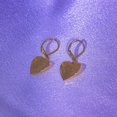 thumbnail image 7 of 14K Gold Plated Dangle Earrings for Women,Lightweight Heart Geometric Flat Brushed Drop Earrings, Hypoallergenic Leverback Earrings Jewelry, 7 of 7