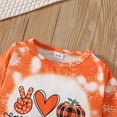 thumbnail image 5 of Glisme Halloween Newborn Girls Outfit Set Graphic Print Long Sleeve Crew Neck Romper With Plaid Pants Set Girls Autumn Daily Breathable Outfit Size 9-12 Months Red, 5 of 8