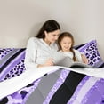 thumbnail image 4 of Homewish Dreamy Purple Polkadots Queen Comforter Set, Leopard Cheetah Print Bedding Sets, Modern Fashion Bedding Comforter Set, Super Cozy Room Decor, 3 Pieces, 4 of 8