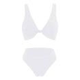thumbnail image 3 of Kcodviy Women's Hollow Patchwork Split Bathing Shorts Swimsuit Suit Bikini Swimsuits with Padding Women Swimsuits Two Cute Shorts Bathing Suit Women Two Cute Shorts Women Bathing Suits Plus Size, 3 of 3