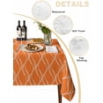 thumbnail image 3 of Orange Stripes Tablecloth Rectangle Table Cloths 54x108, Waterproof Tablecloth Outdoor Table Cloth, Simple Geometric Modern Monochrome Washable Table Cover for Kitchen Dinning Party, 3 of 8